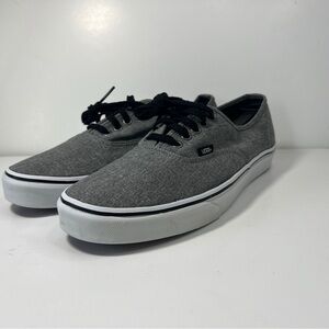 Vans Gray Canvas Low-Top Sneakers with Black Laces
